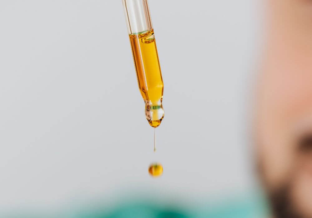 CBD oil dropping full of cannabinoids